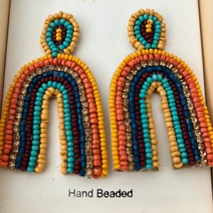 Hand beaded rainbow earrings